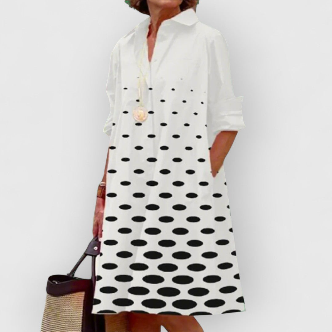 Lilia | Abito Elegante Bianco Stampato