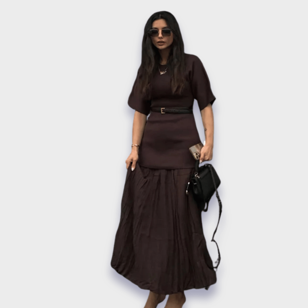 CARINA | ABITO ELEGANTE IN TESSUTO PREGIATO