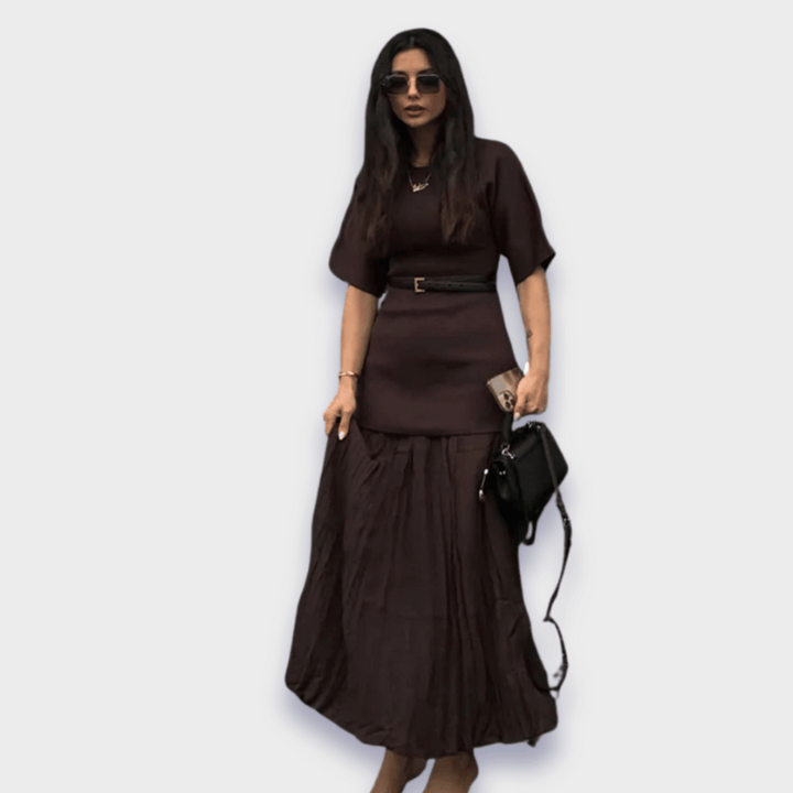 CARINA | ABITO ELEGANTE IN TESSUTO PREGIATO