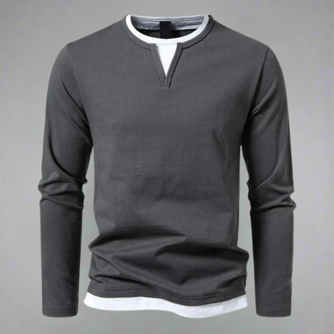 BRYAN™ | MAGLIA A MANICHE LUNGHE CON COLLO A V