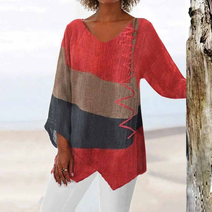 ELODIE | BLUSA ELEGANTE TRICOLORE