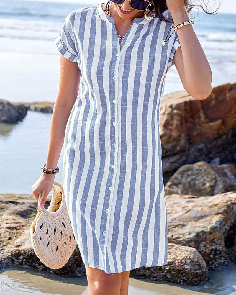 Marika | Elegante abito camicia a righe