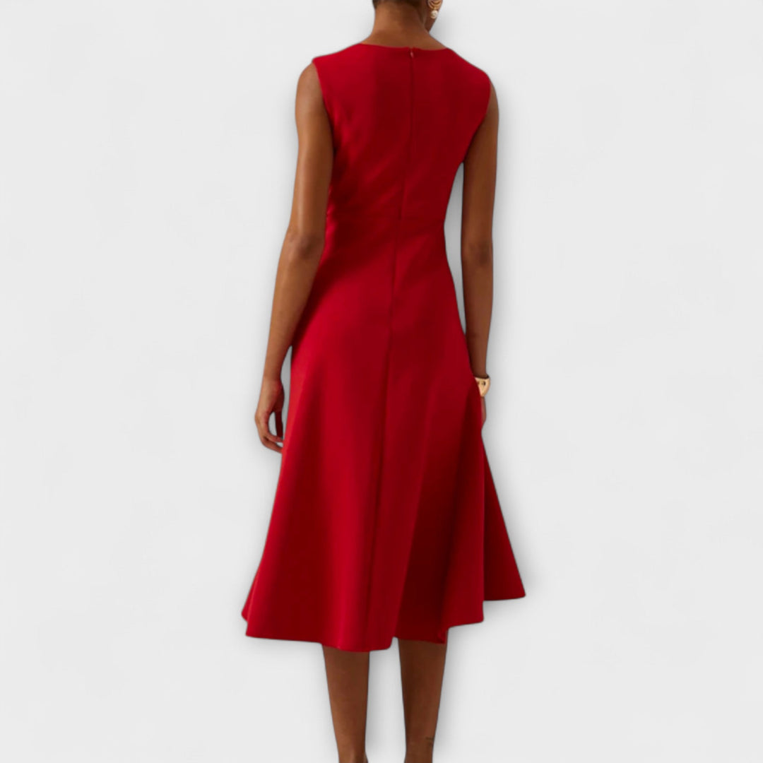 Luisa | ABITO MIDI ASIMMETRICO DRAPEATO