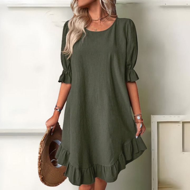 REBECCA | Abito Elegante In Cotone Con Copertura Pancia