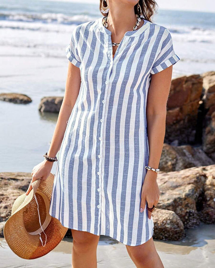 Marika | Elegante abito camicia a righe