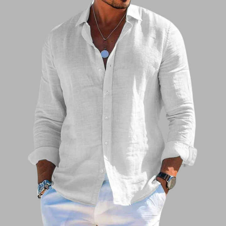 Alfredo | Elegante camicia in lino e cotone per lusso e comfort