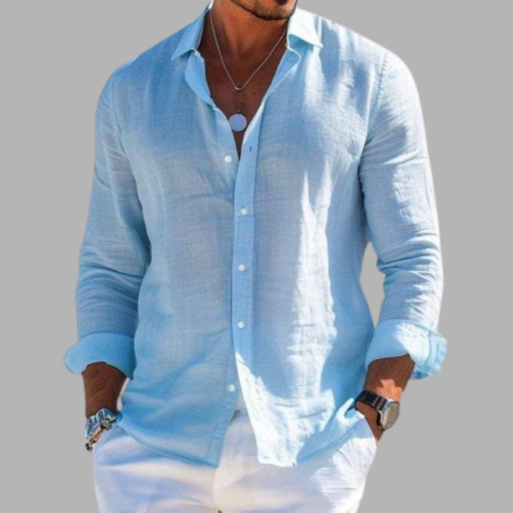 Alfredo | Elegante camicia in lino e cotone per lusso e comfort