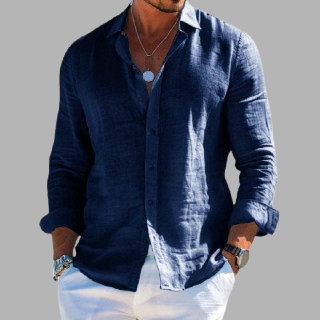 Alfredo | Elegante camicia in lino e cotone per lusso e comfort
