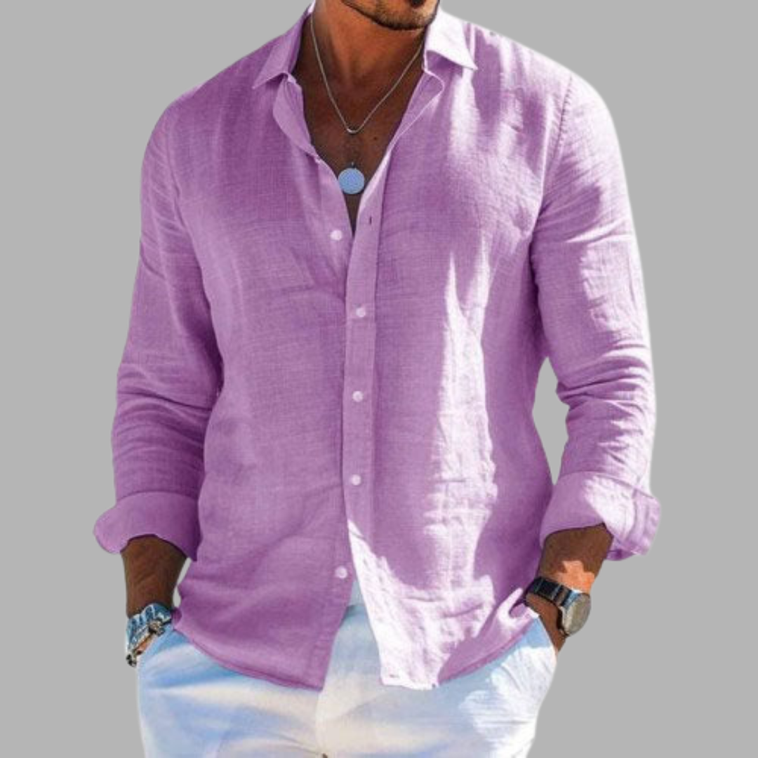 Alfredo | Elegante camicia in lino e cotone per lusso e comfort
