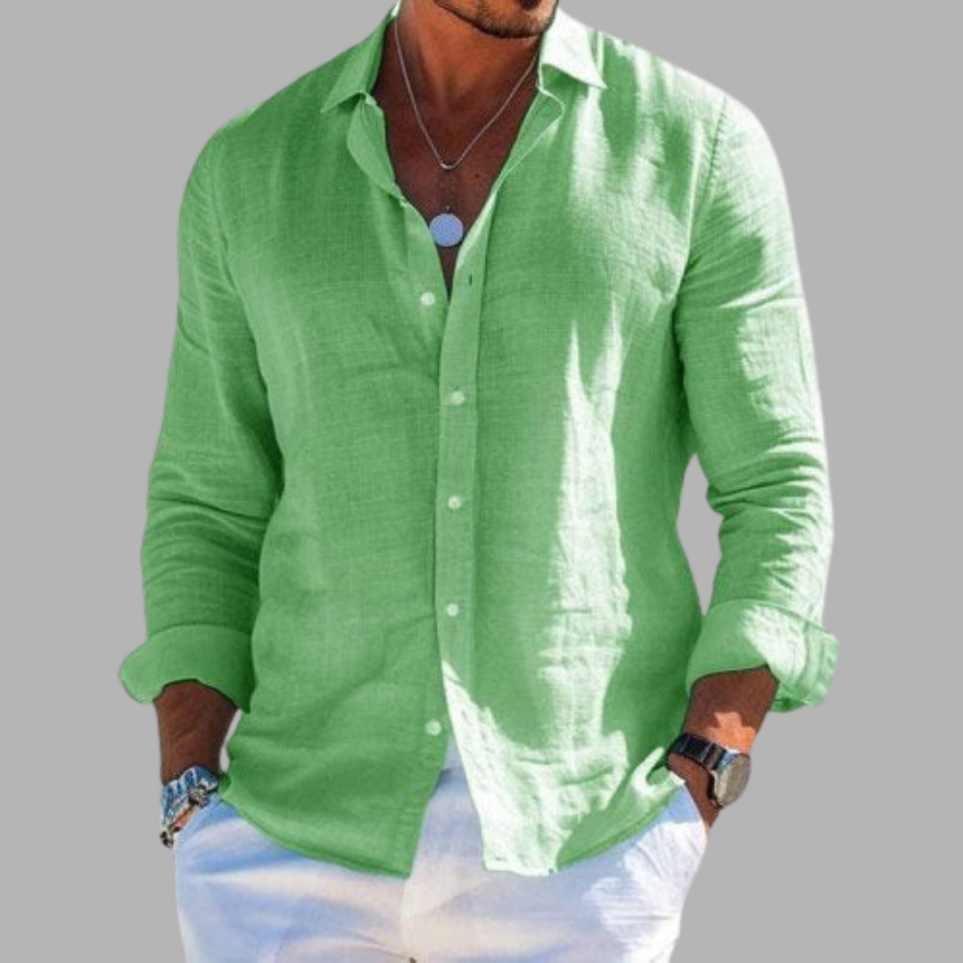 Alfredo | Elegante camicia in lino e cotone per lusso e comfort