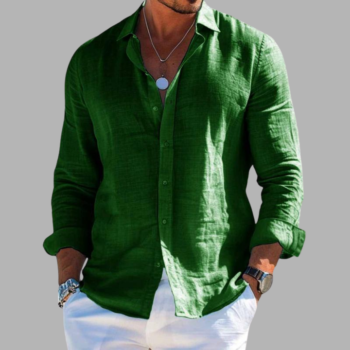 Alfredo | Elegante camicia in lino e cotone per lusso e comfort