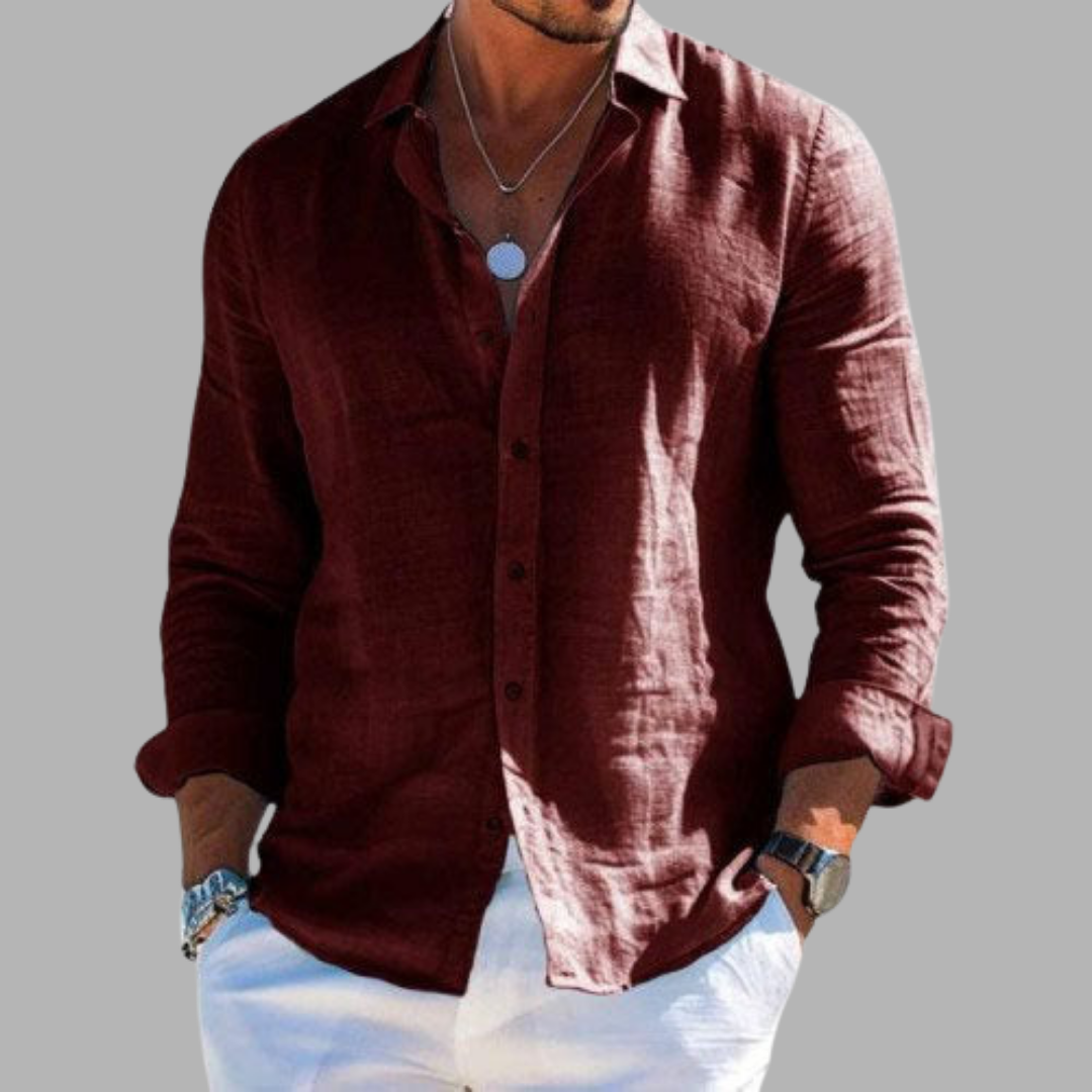 Alfredo | Elegante camicia in lino e cotone per lusso e comfort