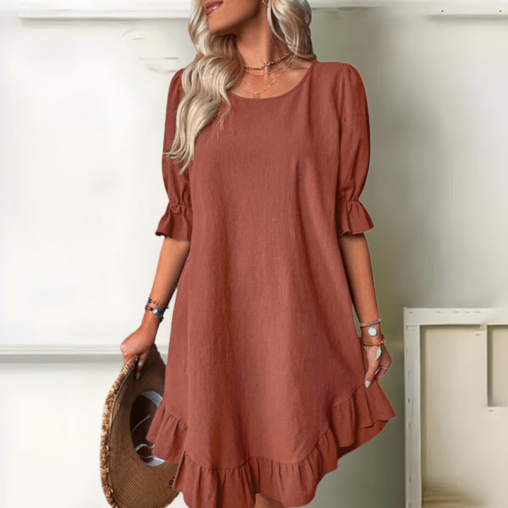 REBECCA | Abito Elegante In Cotone Con Copertura Pancia