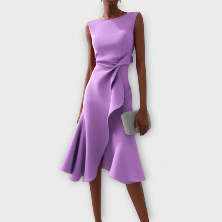Luisa | ABITO MIDI ASIMMETRICO DRAPEATO