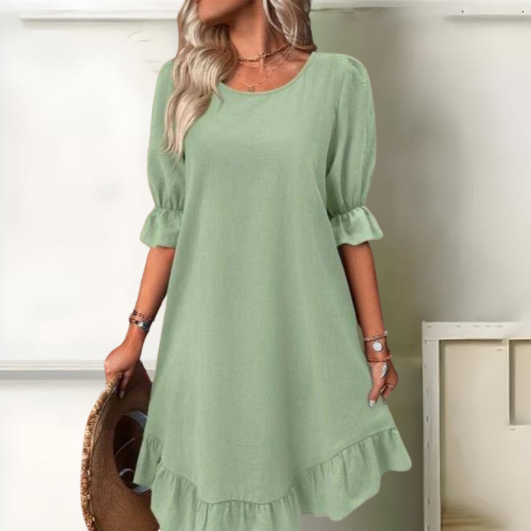 REBECCA | Abito Elegante In Cotone Con Copertura Pancia
