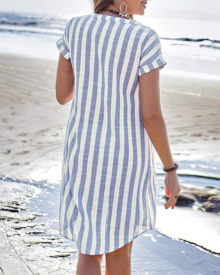Marika | Elegante abito camicia a righe