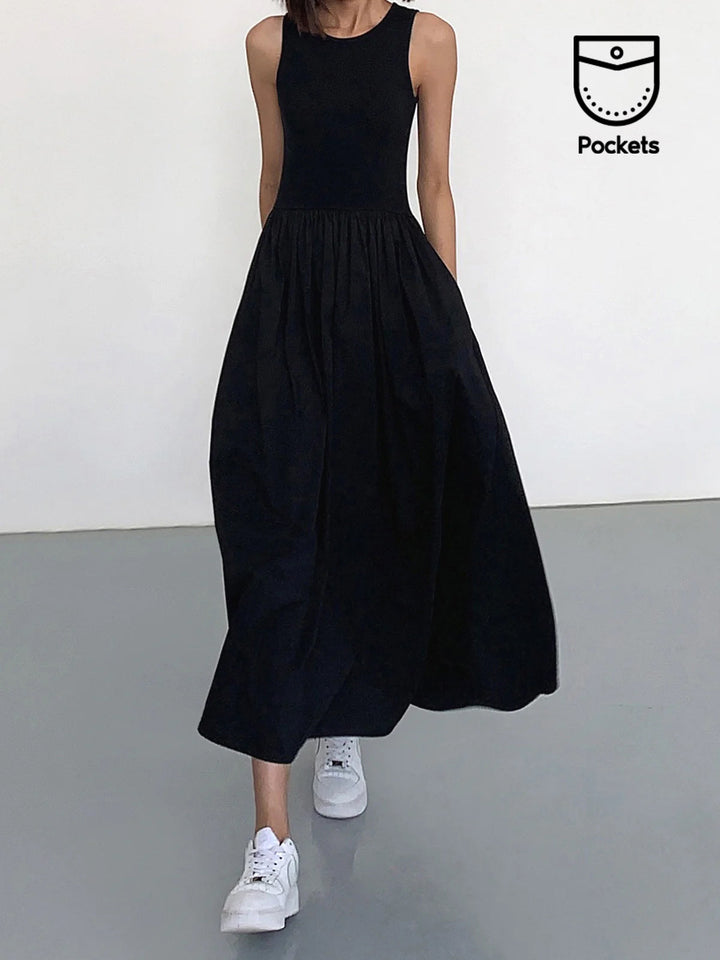 Aurora | Abito lungo casual con scollo a girocollo
