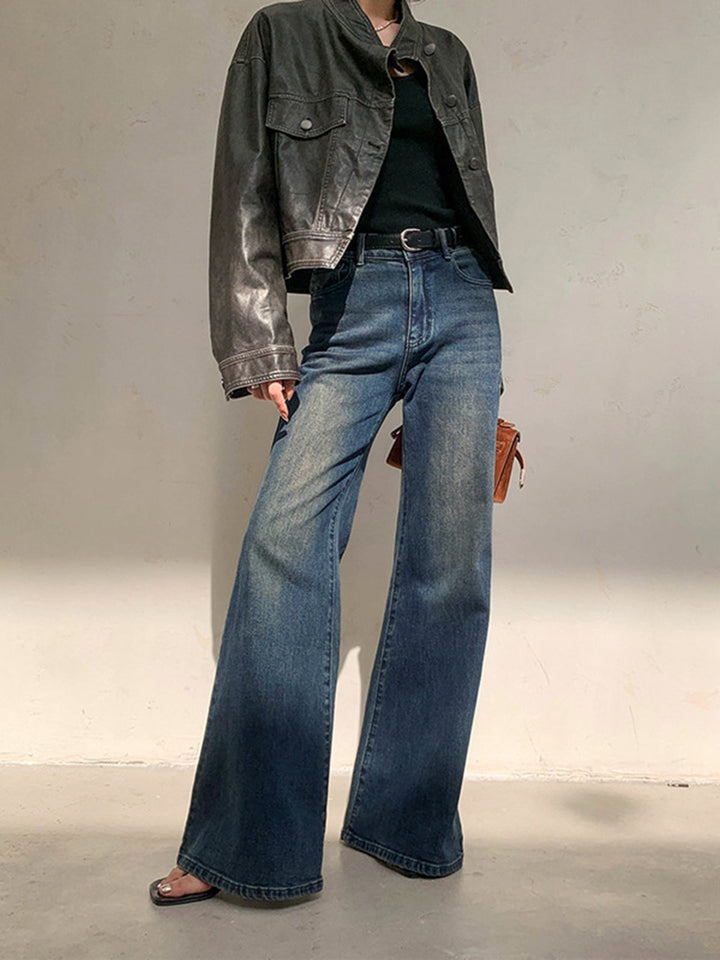 Clelia | Jeans a gamba larga lavati a vita bassa vintage
