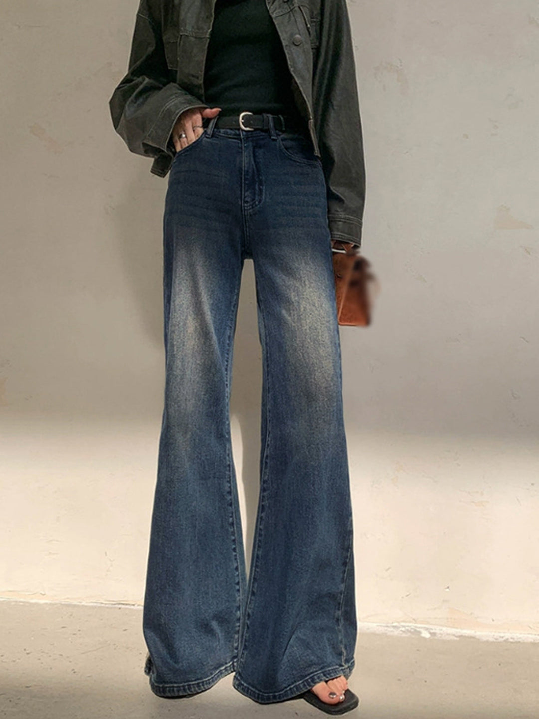 Clelia | Jeans a gamba larga lavati a vita bassa vintage