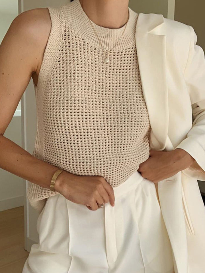 Ninetta | Top Senza Maniche in Maglia Hollow