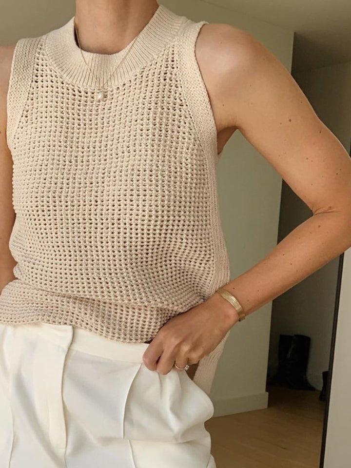 Ninetta | Top Senza Maniche in Maglia Hollow