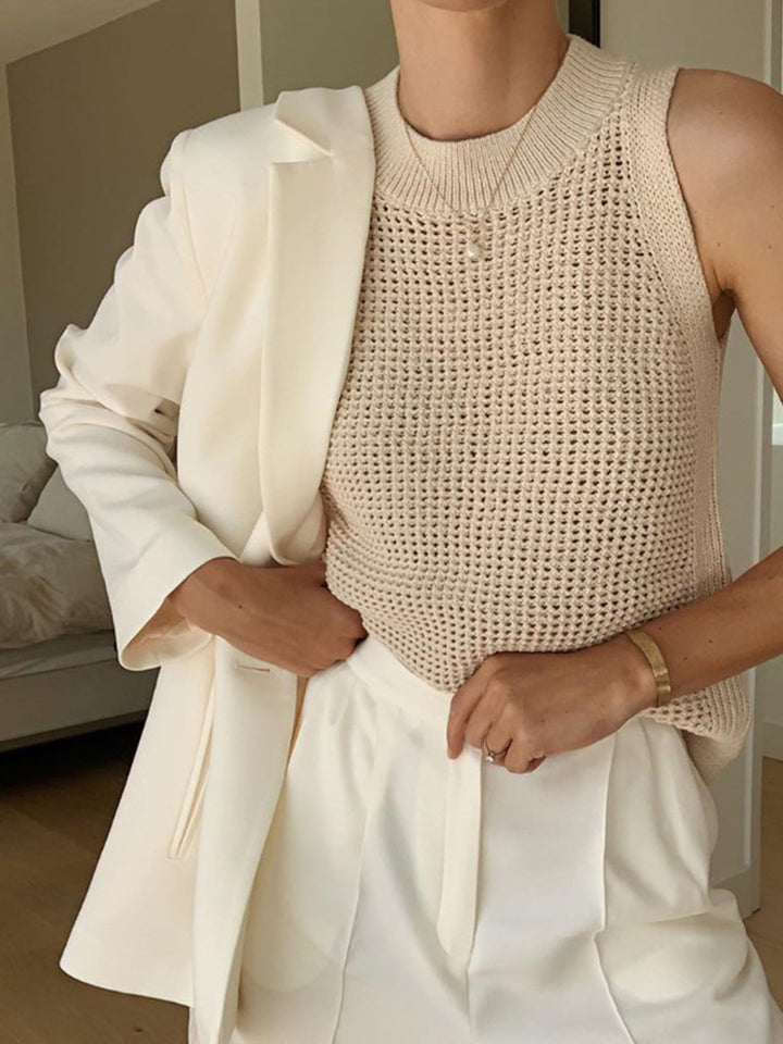 Ninetta | Top Senza Maniche in Maglia Hollow