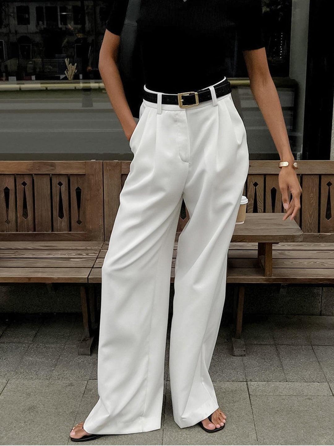 Alessia | Pantaloni Larghi Senza Cintura