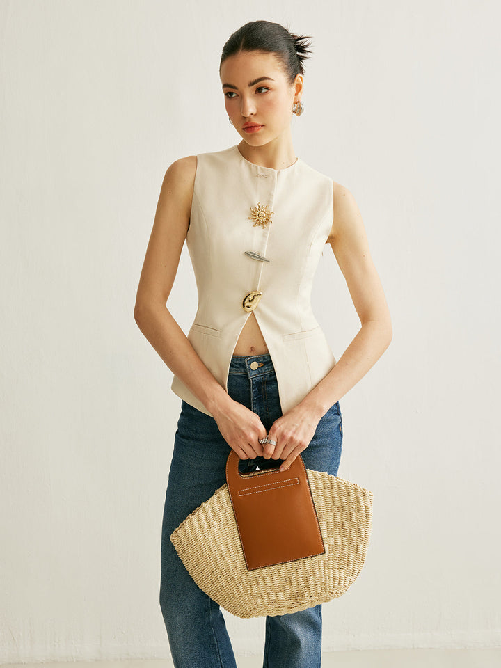 Lauretta | Gilet con Dettagli in Metallo