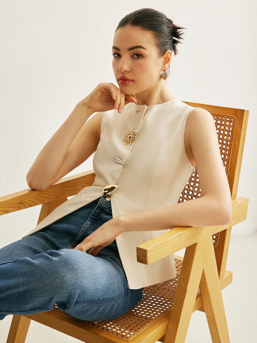 Lauretta | Gilet con Dettagli in Metallo