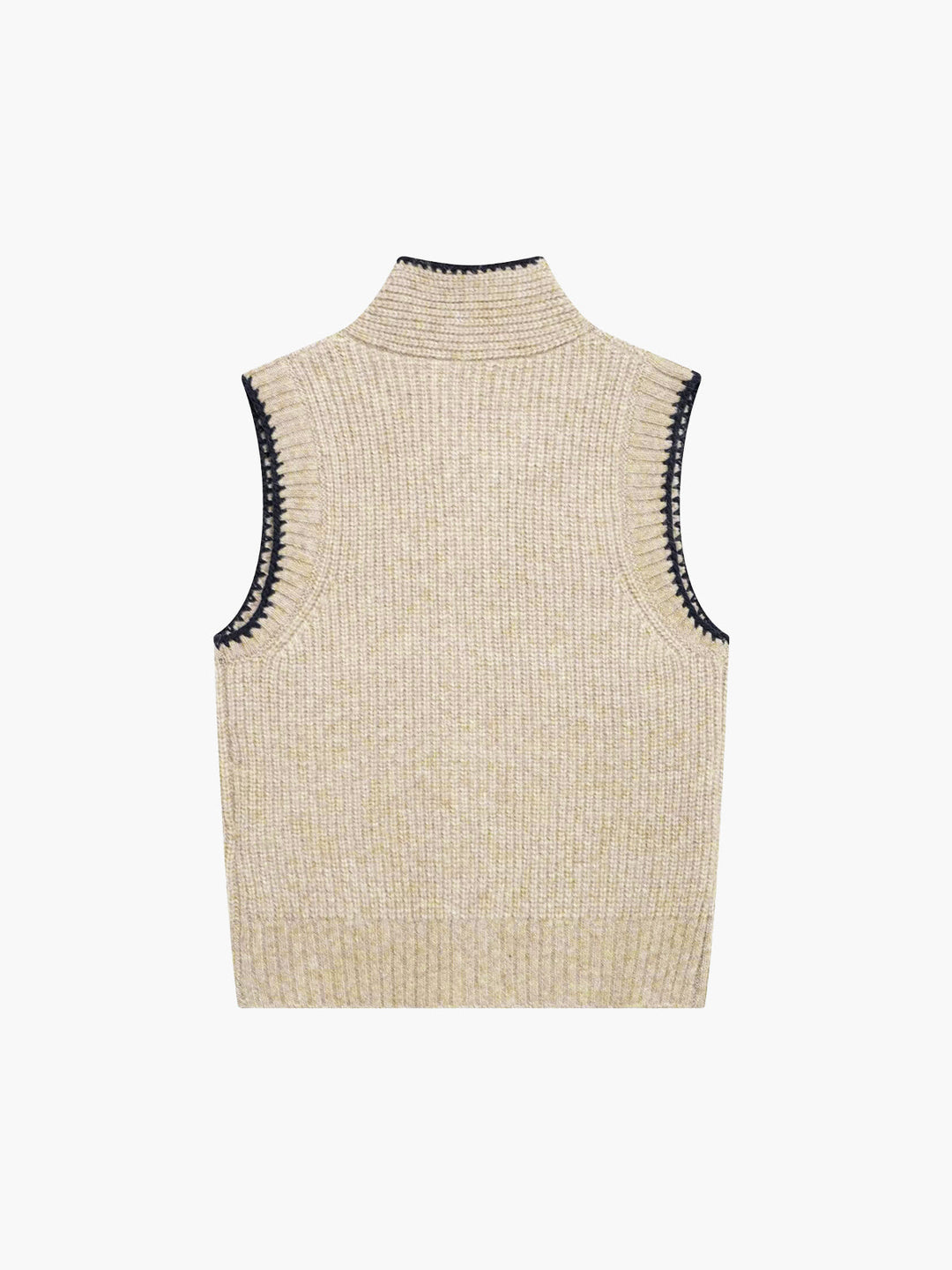 Fiorella | Gilet con Collo a Cravatta e Bordo a Contrasto