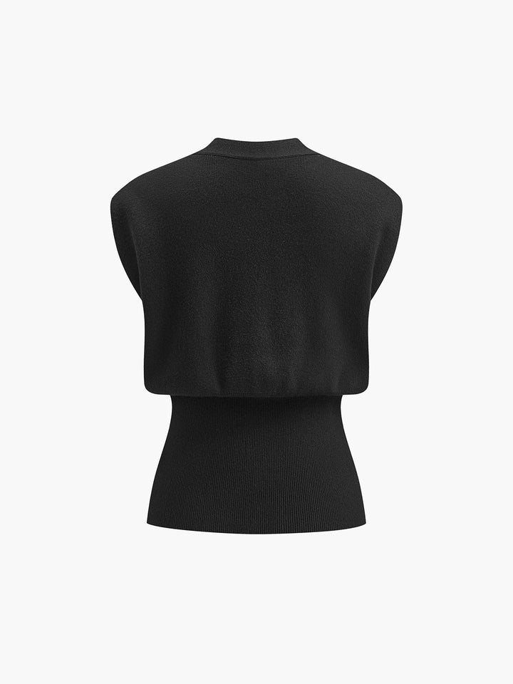 Maura | Gilet con Dettagli a Bottone e Scollo a V