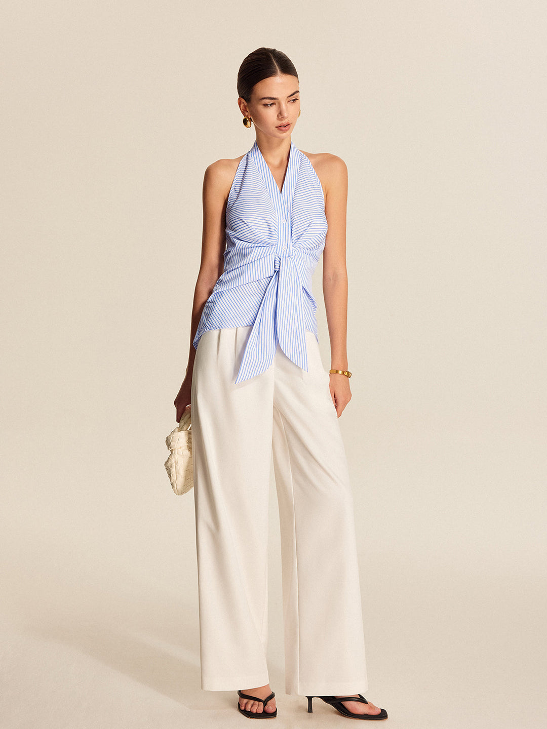 Mia | Top Halter a Righe con Legatura