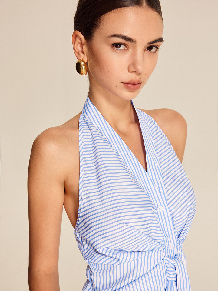 Mia | Top Halter a Righe con Legatura