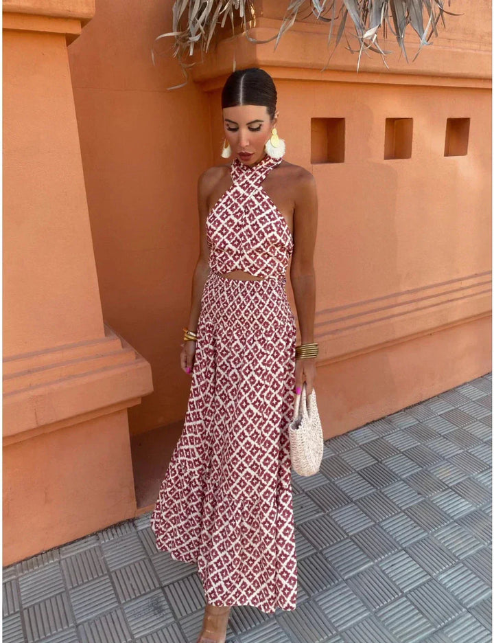 Marcella | Abito Midi Donna Chic con Spalle Scoperte