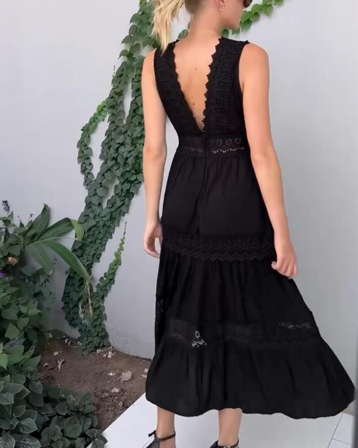 Martina | Abito Elegante in Pizzo con Scollatura a V