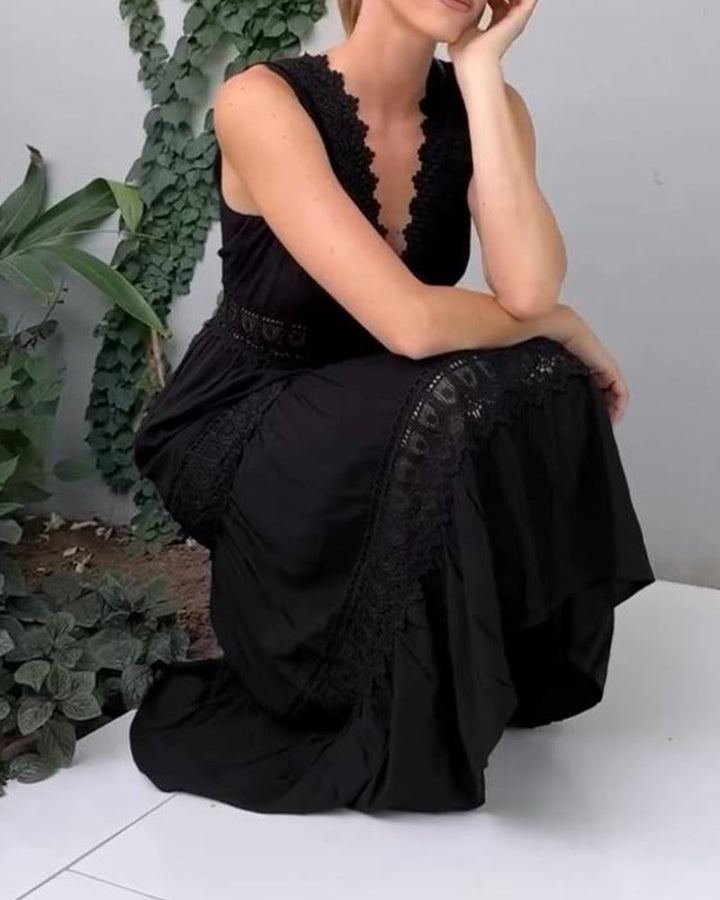 Martina | Abito Elegante in Pizzo con Scollatura a V