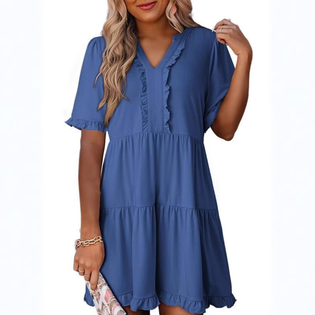 Roberta | Abito Mini Casual con Scollo a V