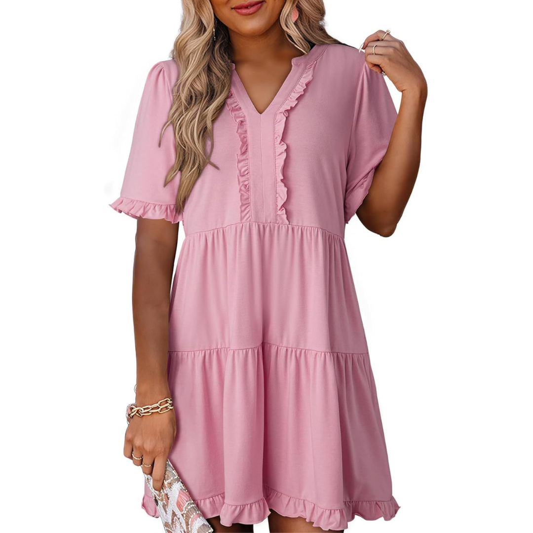 Roberta | Abito Mini Casual con Scollo a V