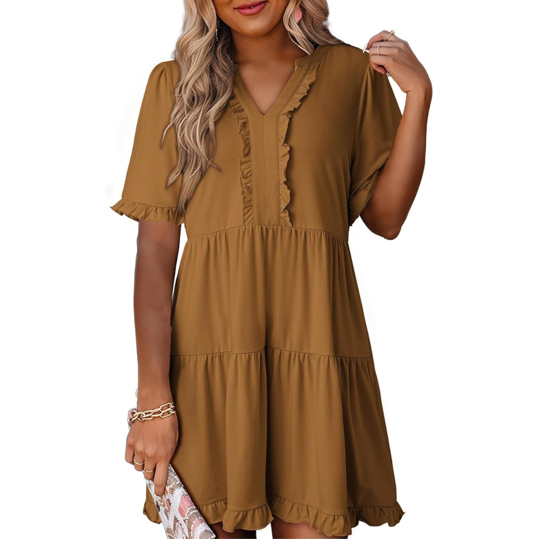 Roberta | Abito Mini Casual con Scollo a V