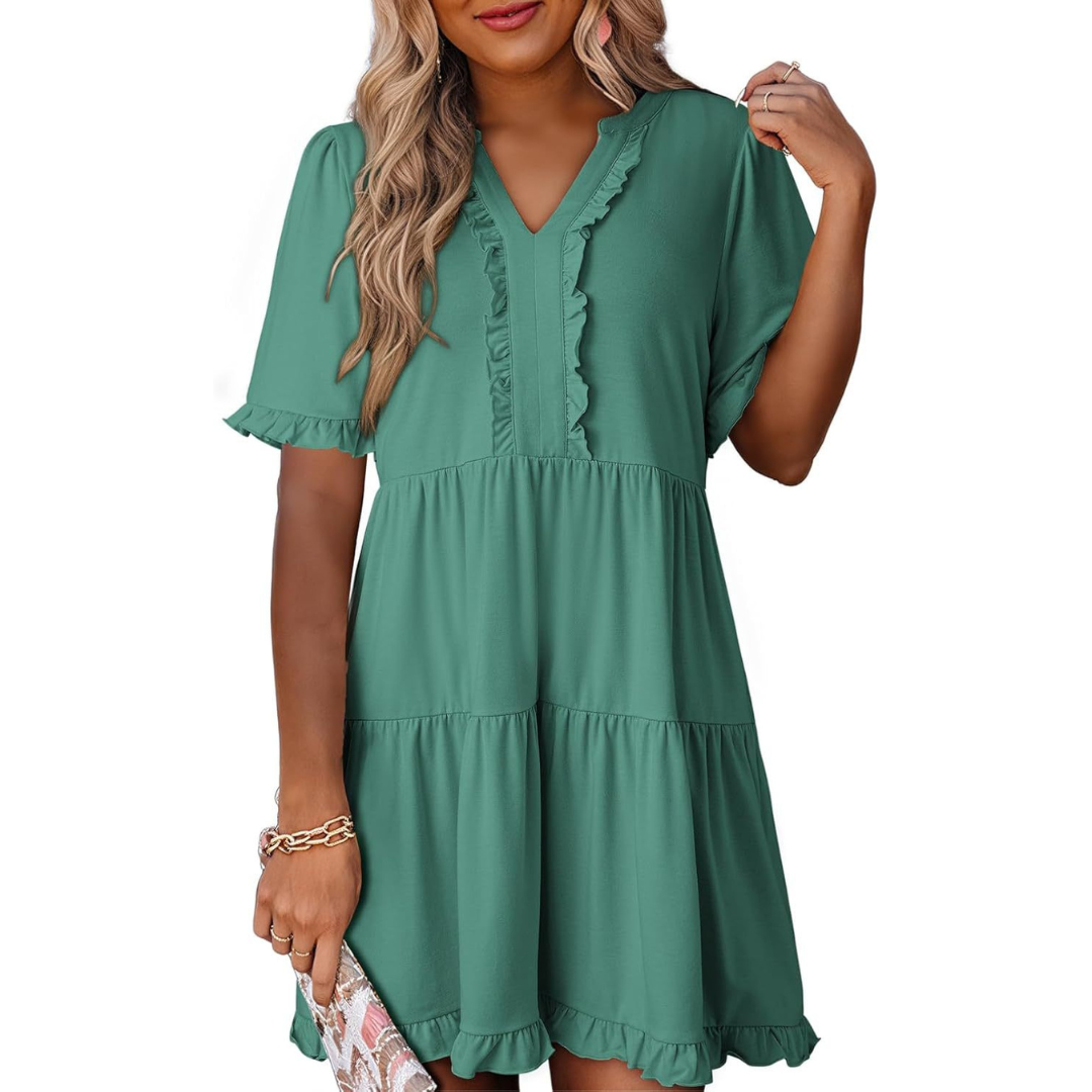 Roberta | Abito Mini Casual con Scollo a V
