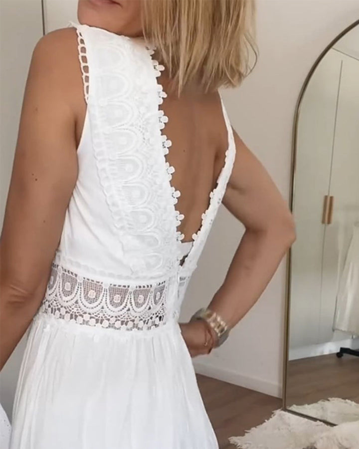 Martina | Abito Elegante in Pizzo con Scollatura a V