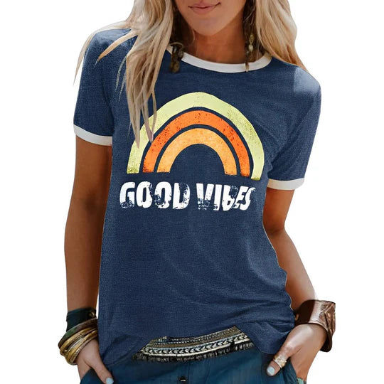 OLIVIA™ | T-shirt Good Vibes da Donna