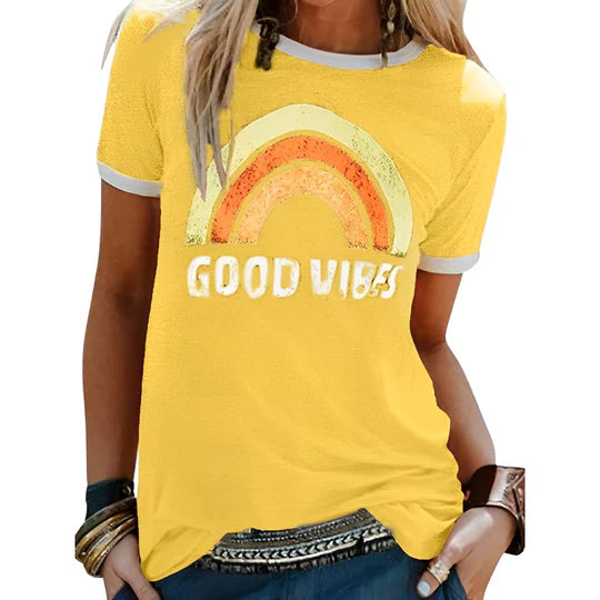 OLIVIA™ | T-shirt Good Vibes da Donna