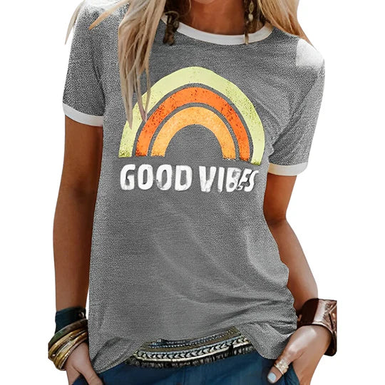 OLIVIA™ | T-shirt Good Vibes da Donna