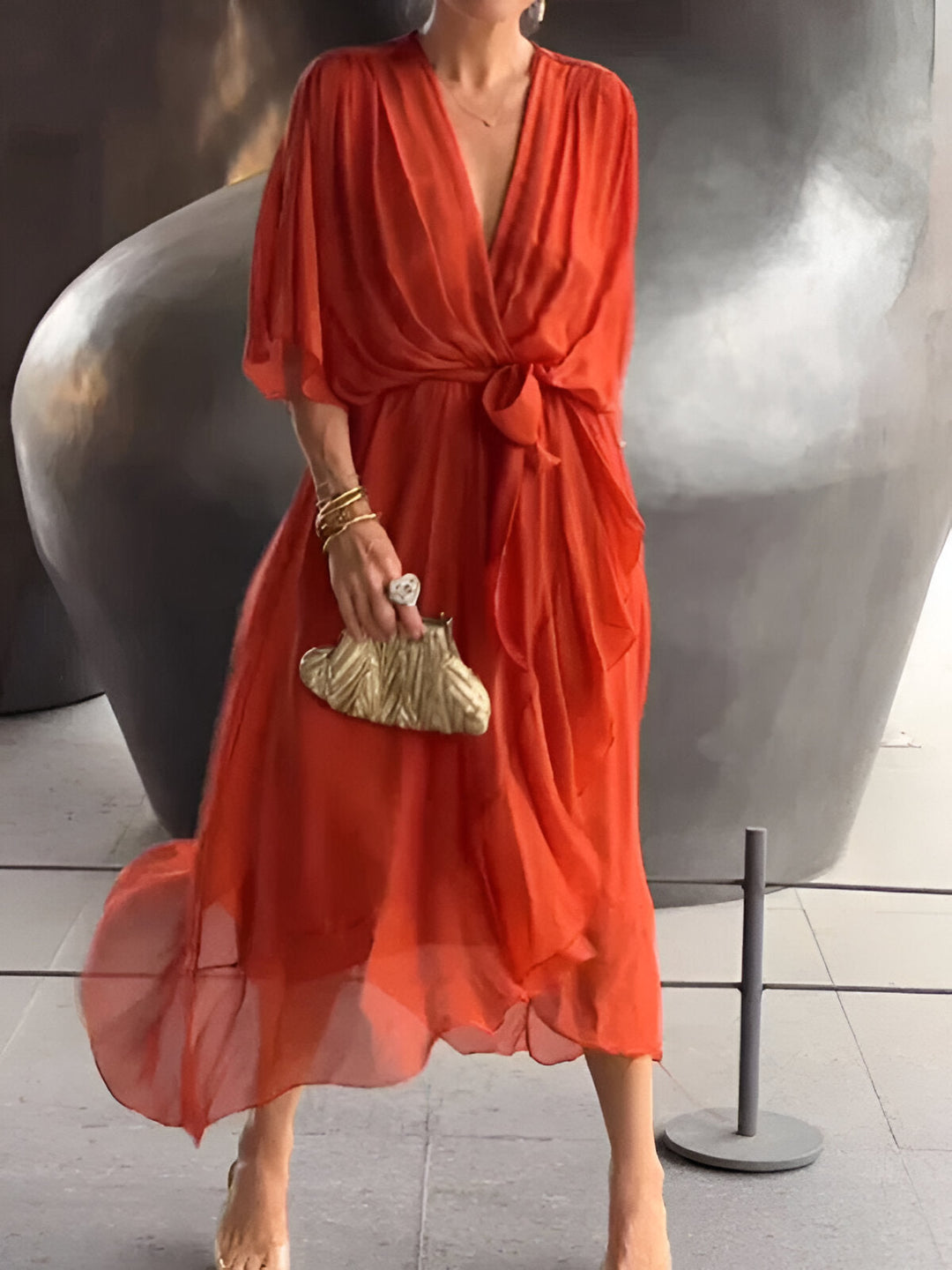 Antonia | Abito in Chiffon con scollo a V