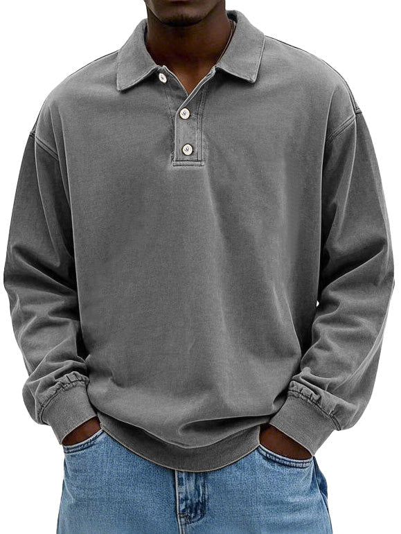 MASSIMO | MAGLIA POLO A MANICHE LUNGHE IN STILE VINTAGE