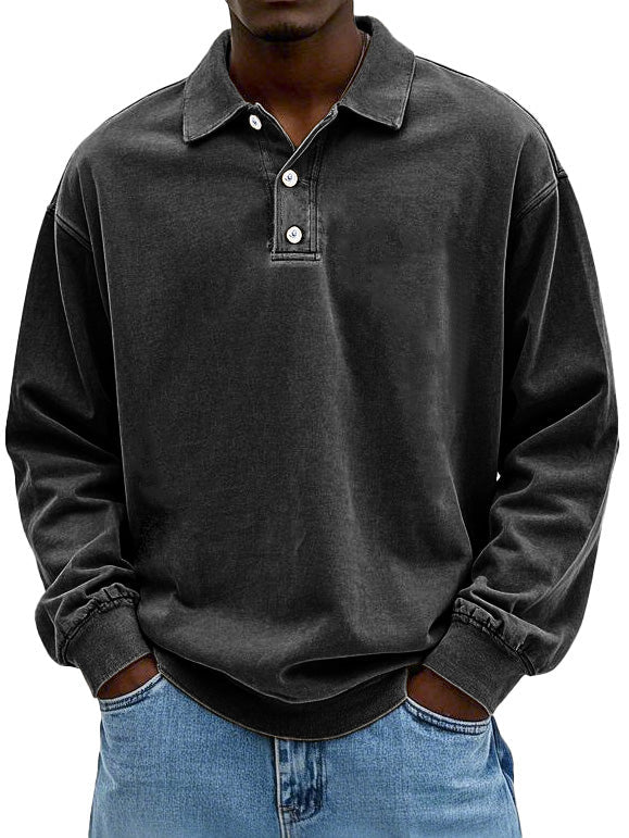 MASSIMO | MAGLIA POLO A MANICHE LUNGHE IN STILE VINTAGE