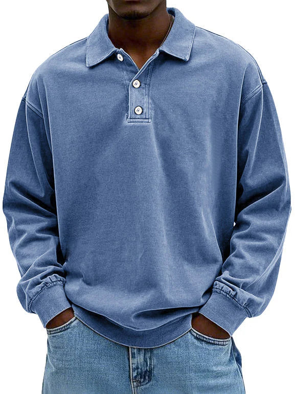 MASSIMO | MAGLIA POLO A MANICHE LUNGHE IN STILE VINTAGE