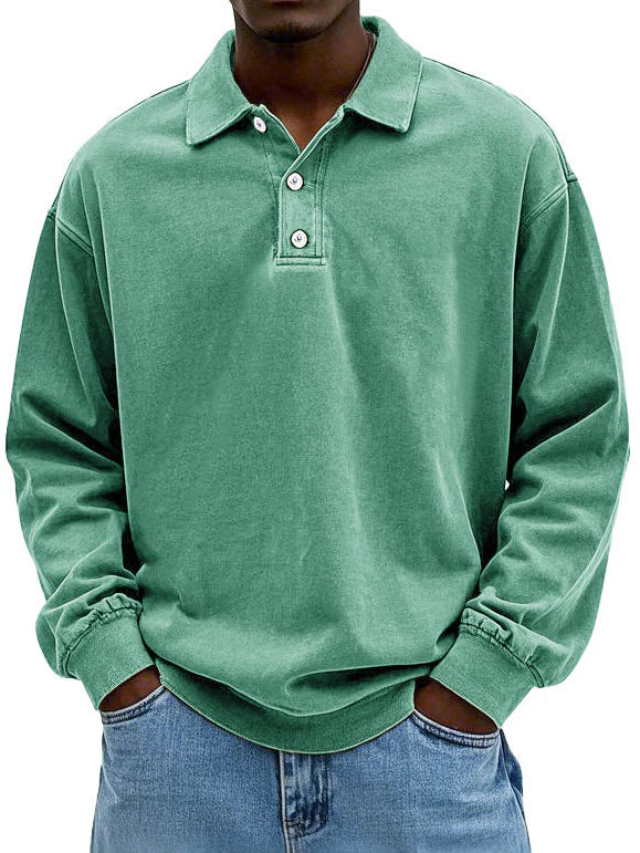 MASSIMO | MAGLIA POLO A MANICHE LUNGHE IN STILE VINTAGE
