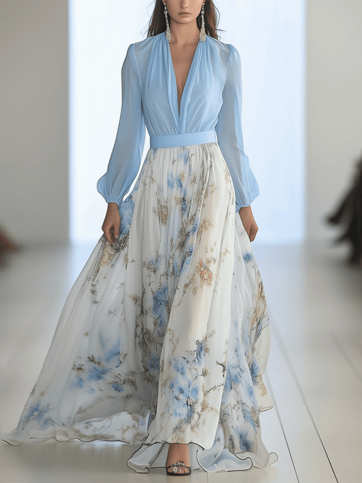 TESSA | ABITO LUNGO CON DESIGN FLOREALE